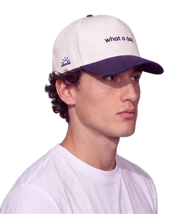 wearing the cap, turned: the sunrise mark on the right side